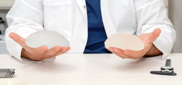 Incision points in breast implant-material